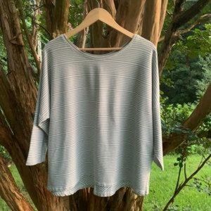 Sundance cotton/modal blend striped 3/4 sleeve top